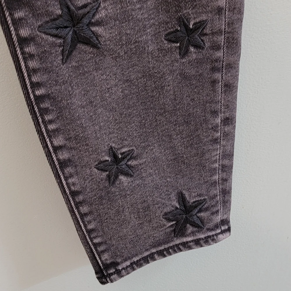 Driftwood‎ Womens Gizelle Embroidered Star Black Skinny Ankle Fit Jeans Size 26